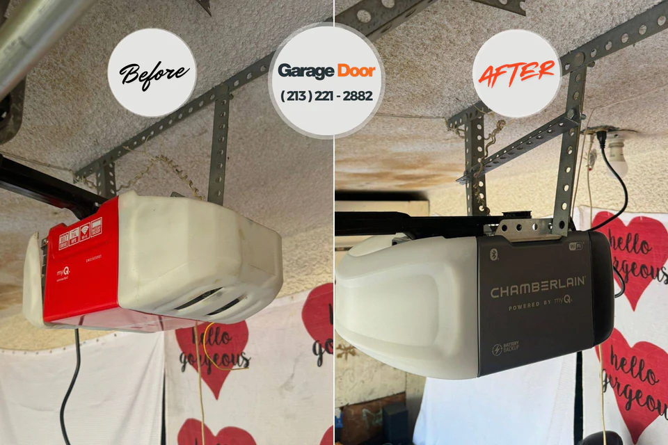 Before and after: garage door repair Dauphin Island, AL